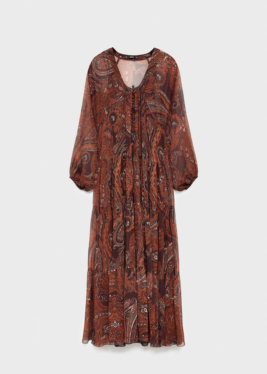 Paisley print oversized dress