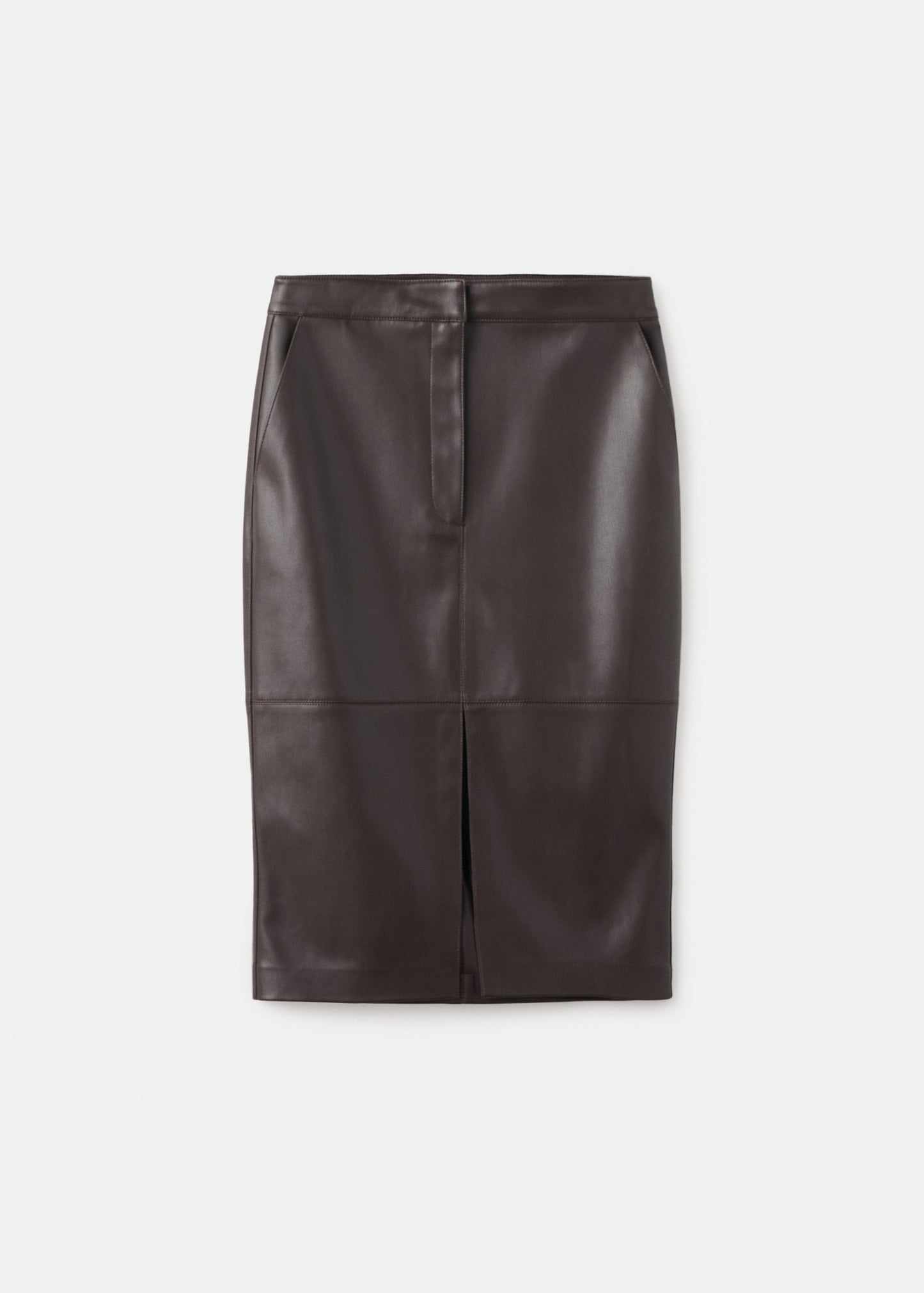 Leather-effect pencil skirt
