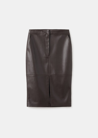 Leather-effect pencil skirt