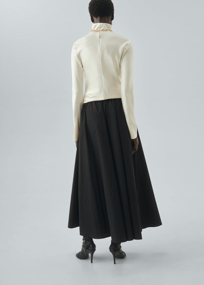 Long flared skirt