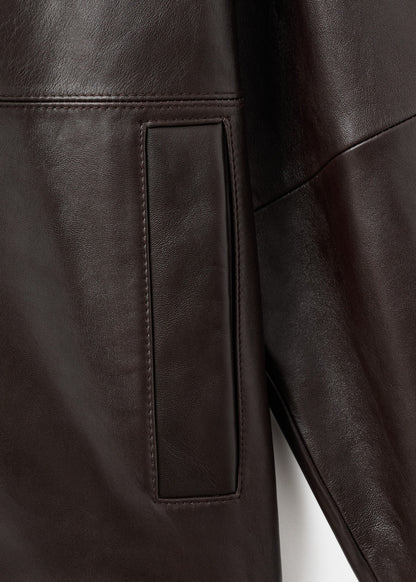 100% leather jacket with hood