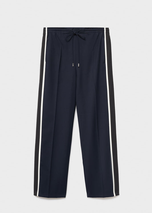 Contrast stripe straight trousers