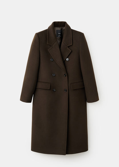 Double-breasted wool coat