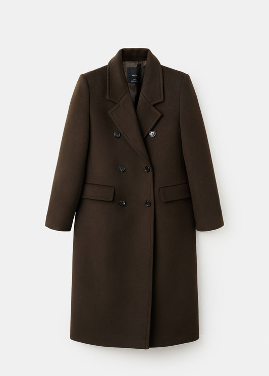 Double-breasted wool coat