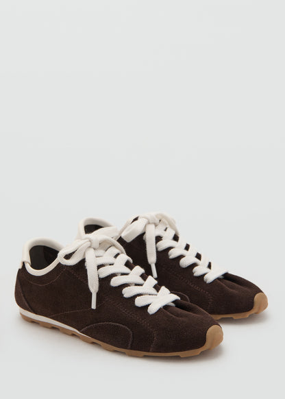 Suede contrast trainers