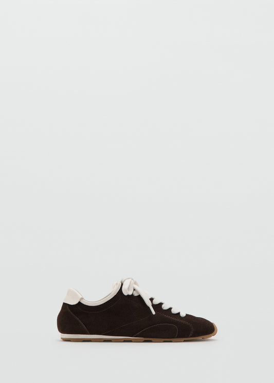 Suede contrast trainers