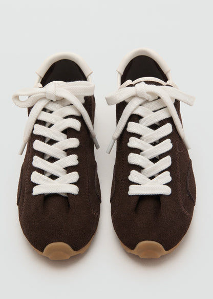 Suede contrast trainers