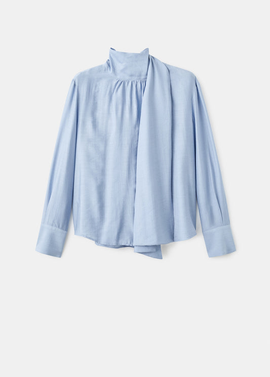 Textured blouse with foulard