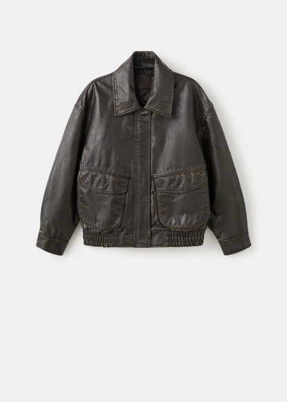 100% leather jacket with pockets