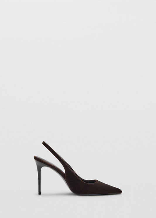 Velvet heeled shoes