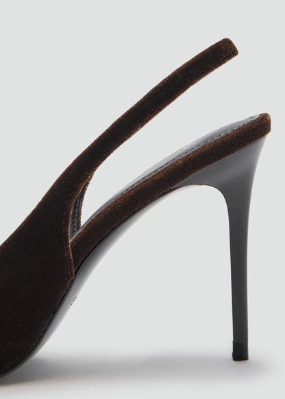 Velvet heeled shoes