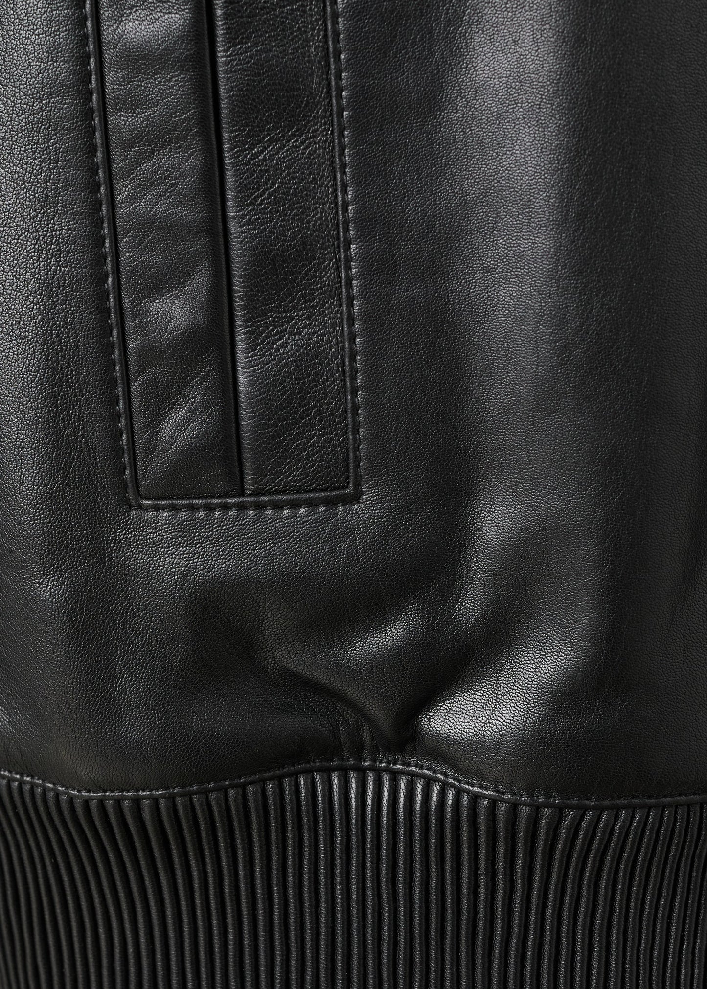 Leather bomber jacket