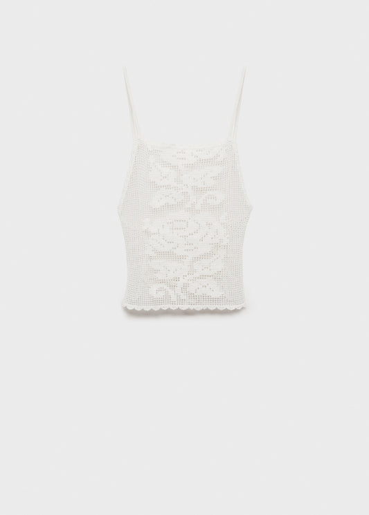 Open-back crochet top