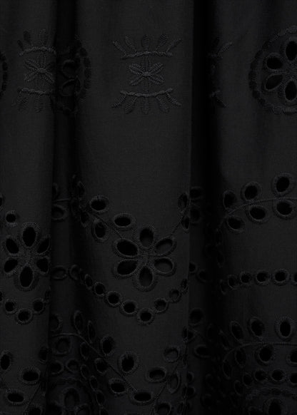 Cotton dress with openwork embroidery