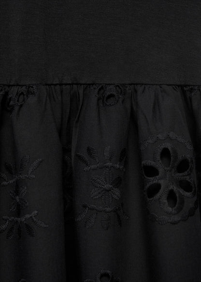 Cotton dress with openwork embroidery