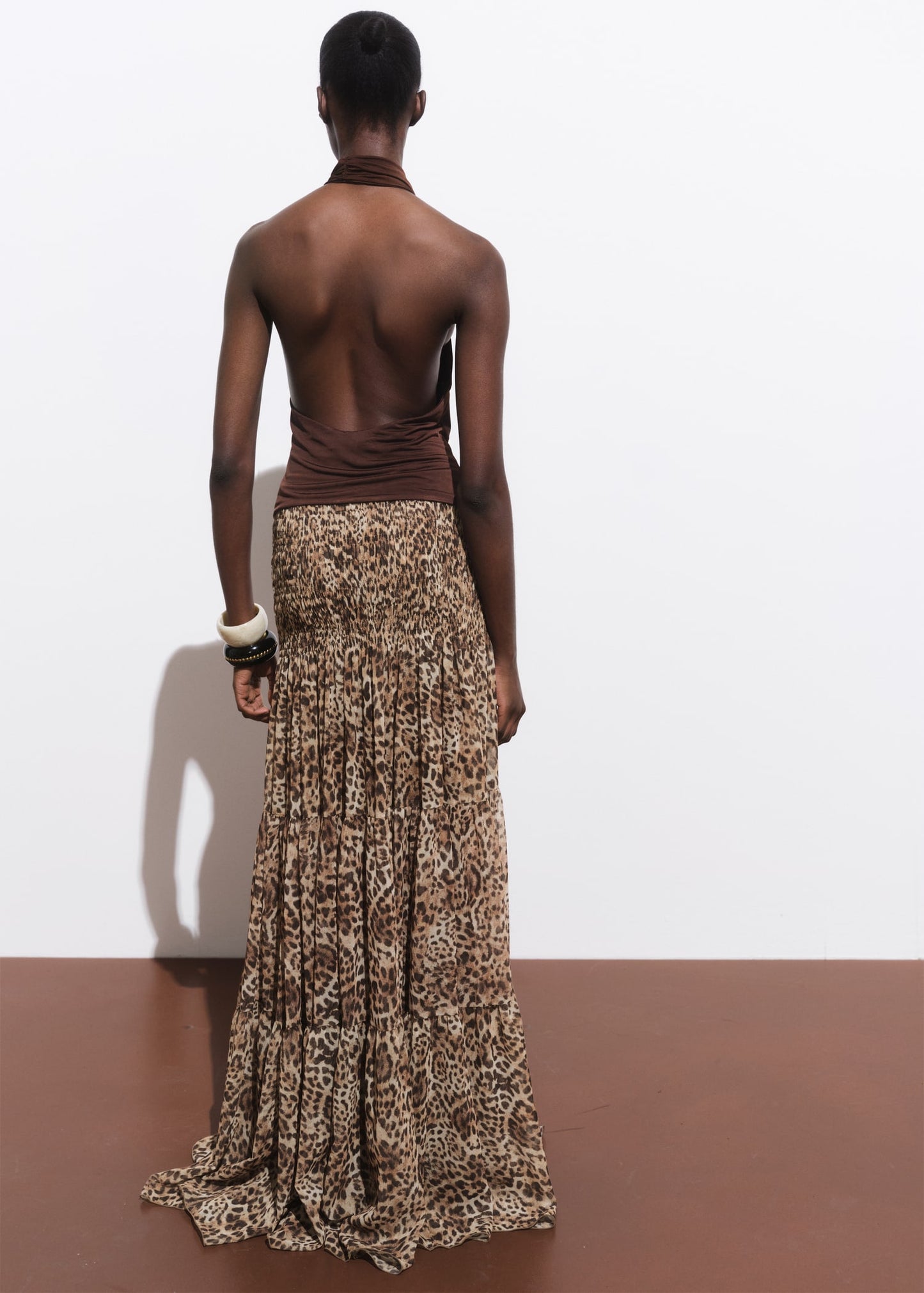 Draped top with metallic detail