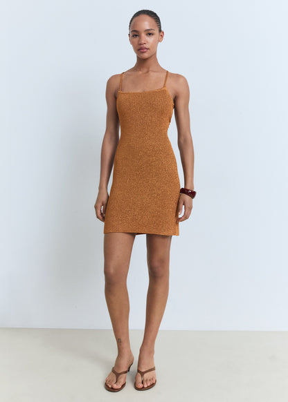 Lurex dress with crossed back