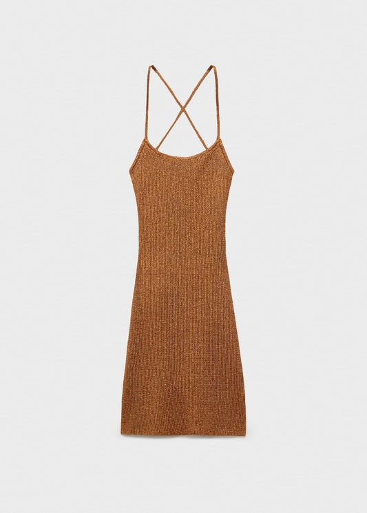 Lurex dress with crossed back
