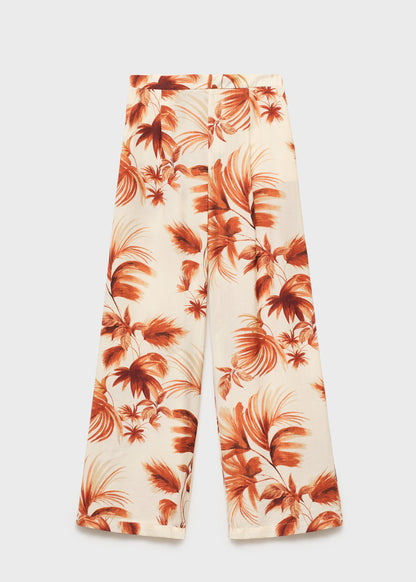 Flowing palm-tree print trousers