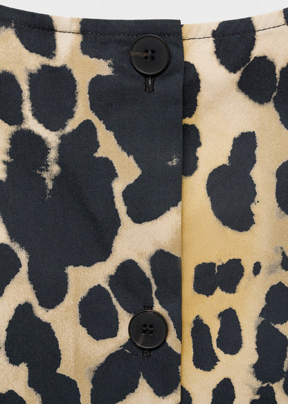 Animal-print cotton crop top