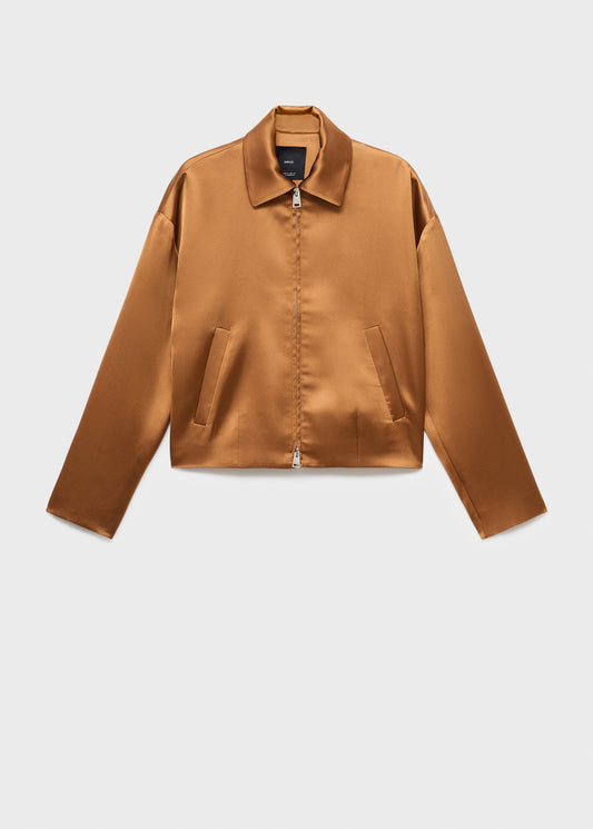 Satin jacket with pockets
