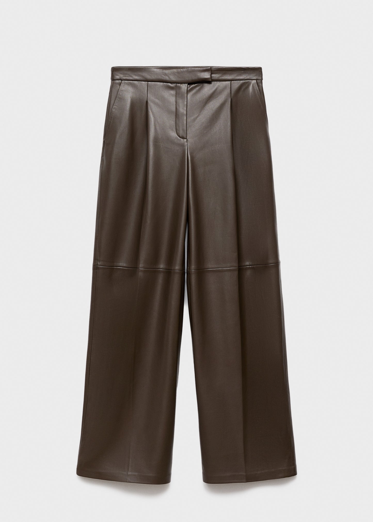Wide leg faux leather trousers