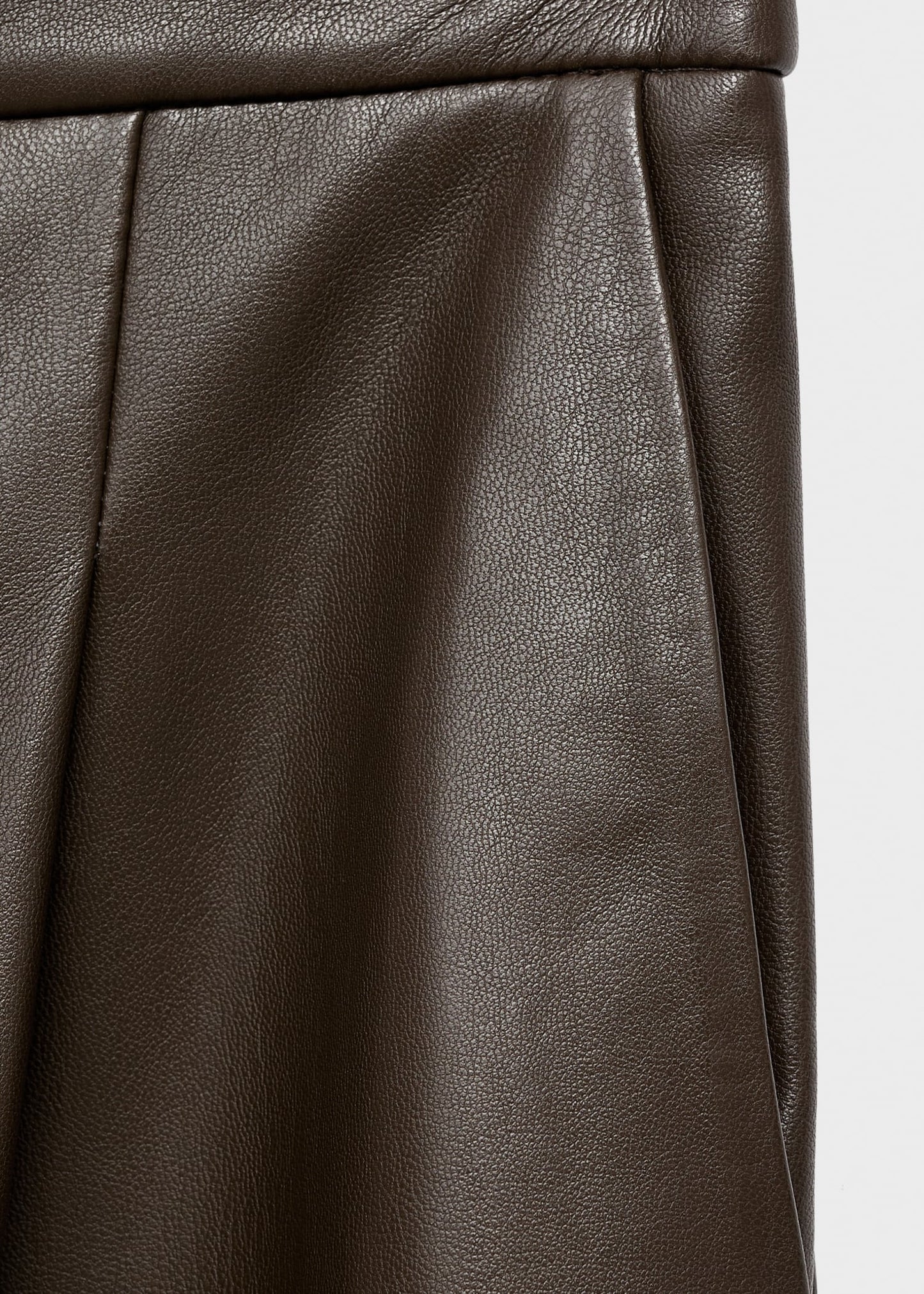 Wide leg faux leather trousers