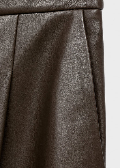 Wide leg faux leather trousers