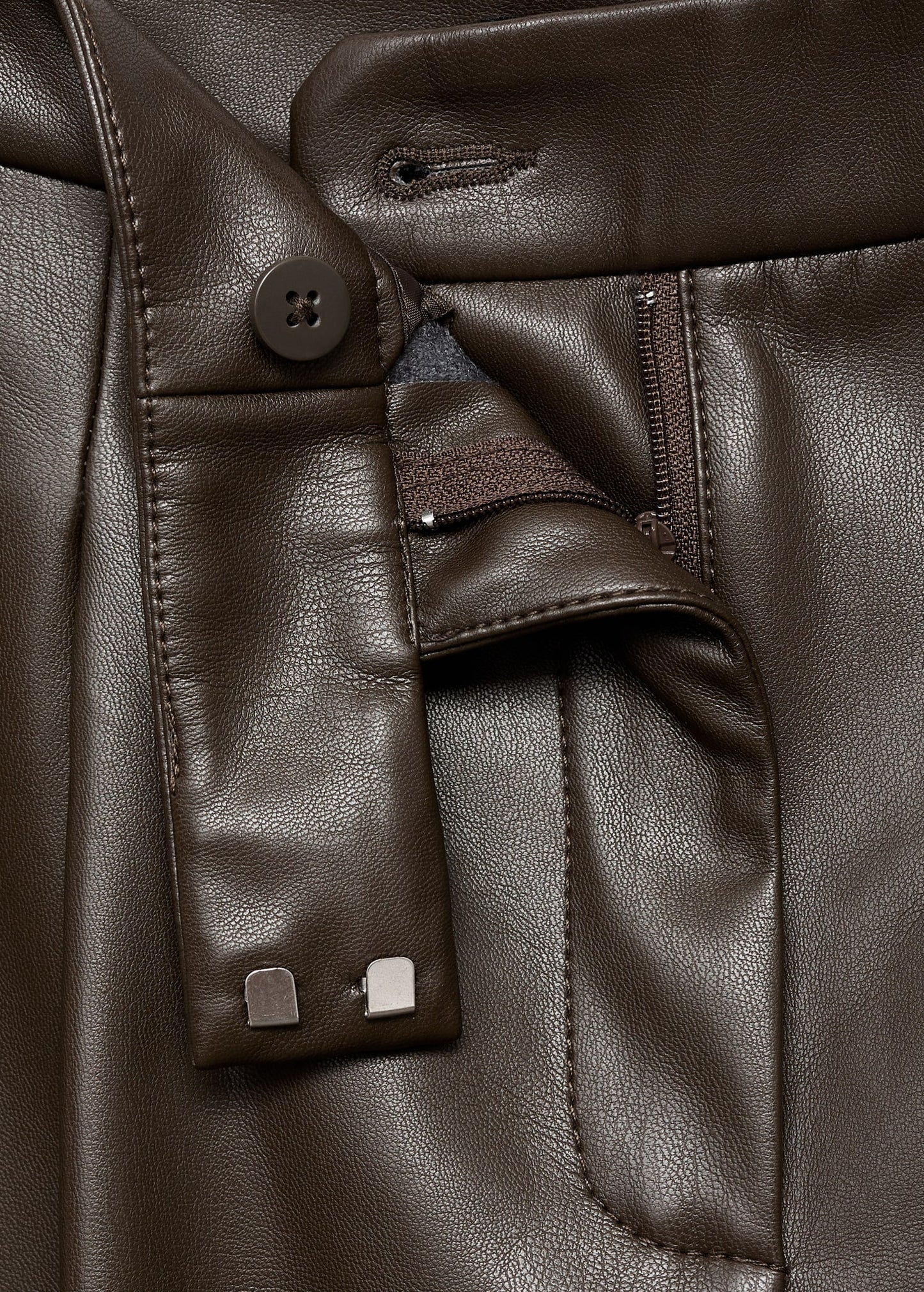 Wide leg faux leather trousers