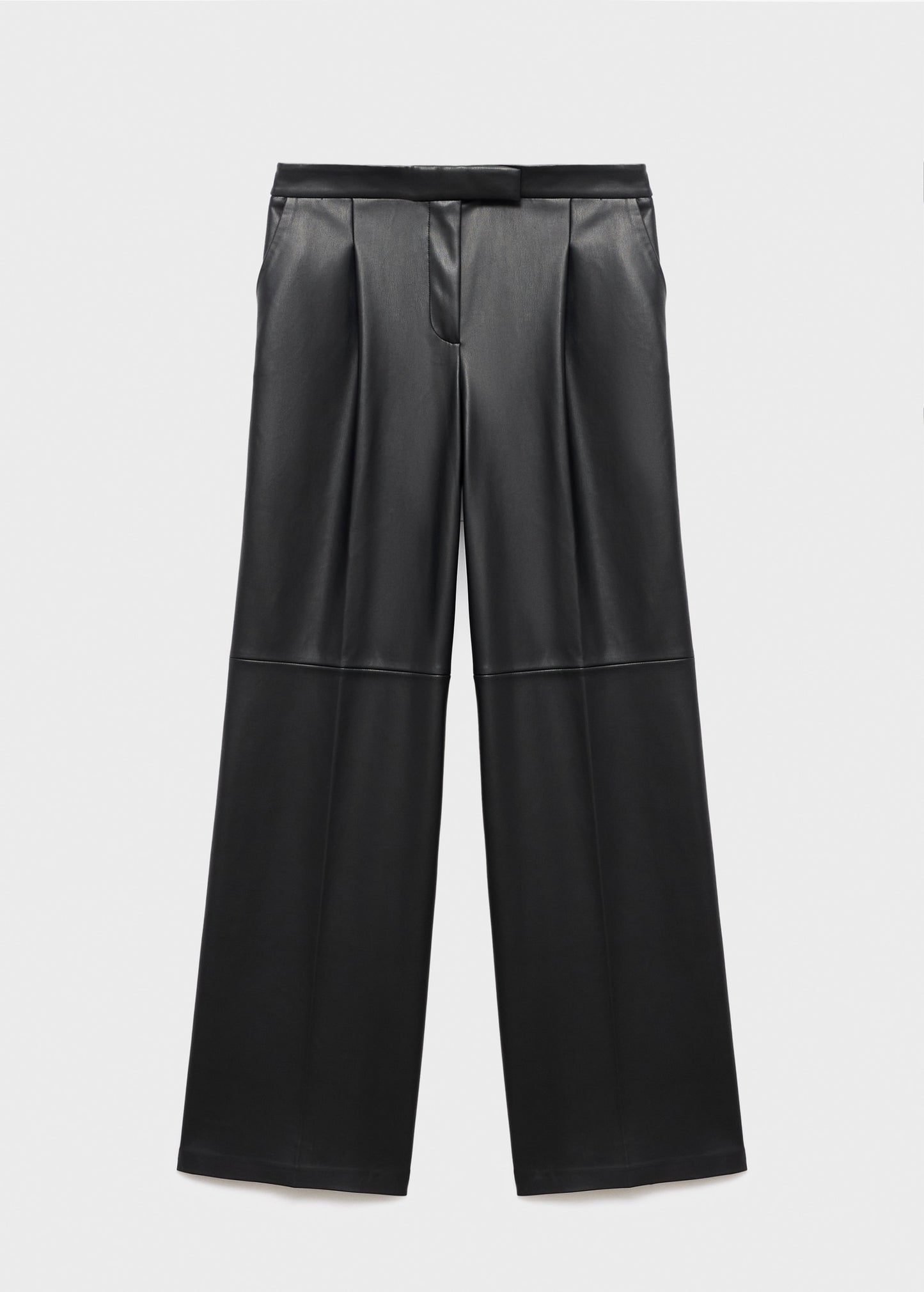 Wide leg faux leather trousers