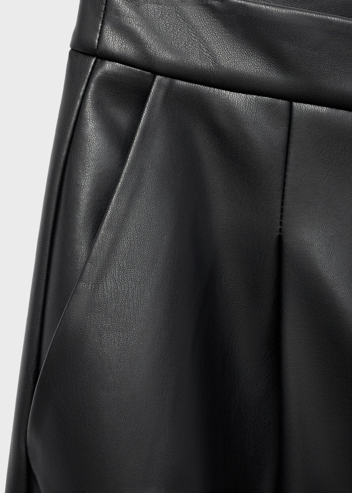 Wide leg faux leather trousers