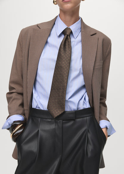 Wide leg faux leather trousers