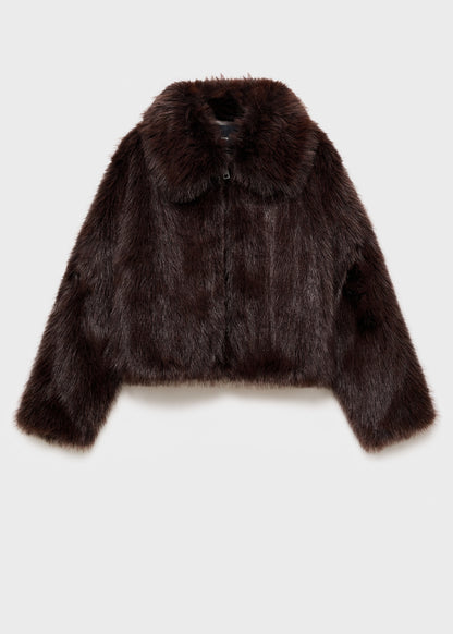 Fur jacket with lapels