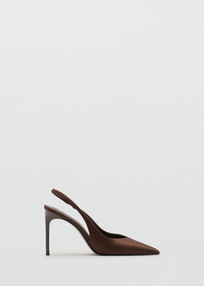 Satin court shoe