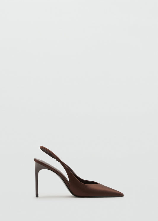 Satin court shoe