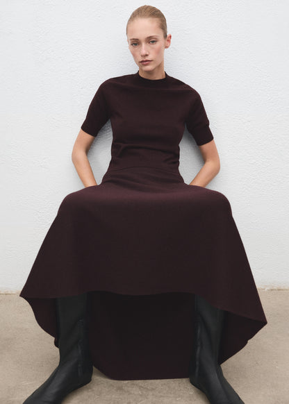 Wool-blend knitted skirt