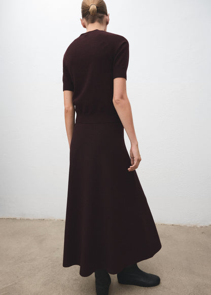 Wool-blend knitted skirt