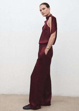 Satin wide-leg trousers