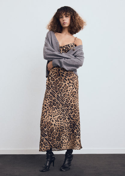 Leopard-print open-back dress