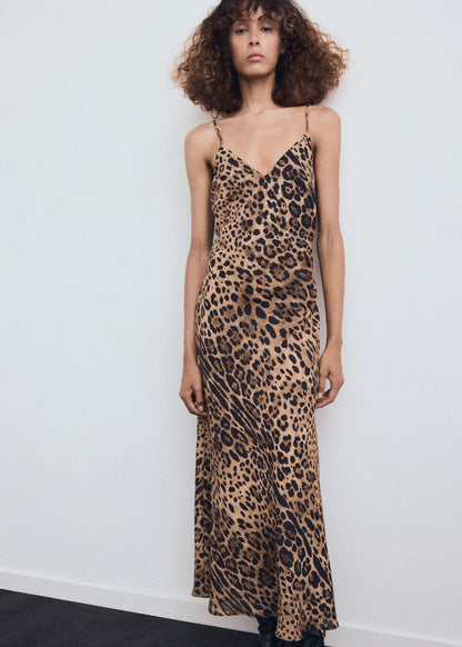 Leopard-print open-back dress