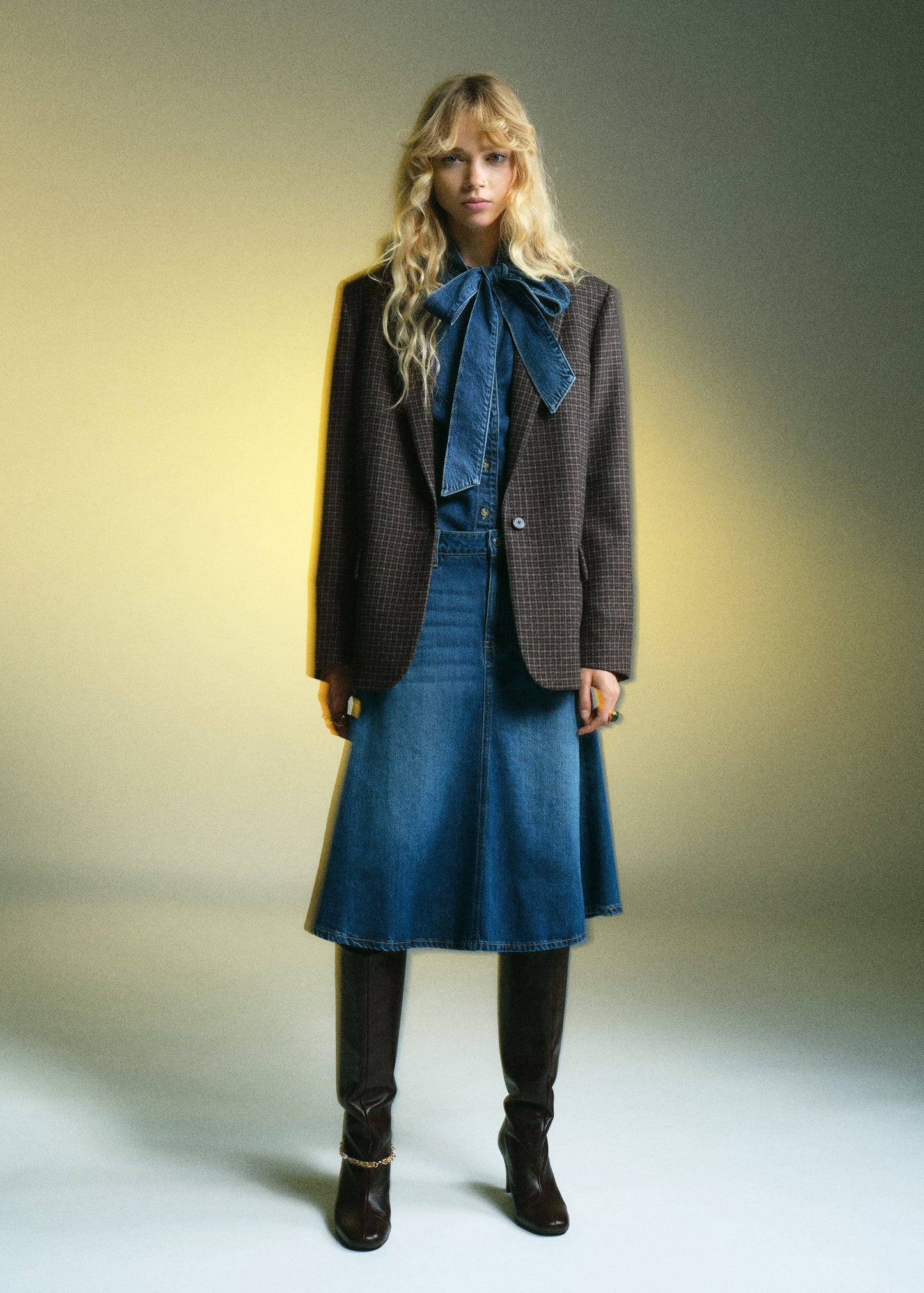 Wool check blazer