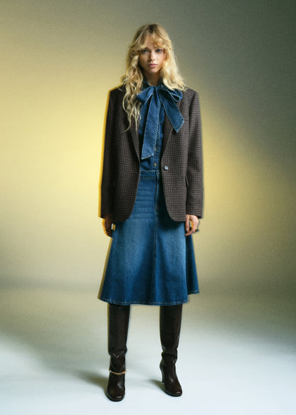 Wool check blazer