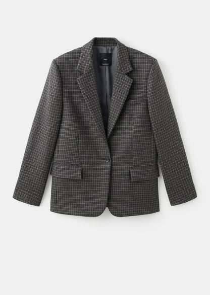 Wool check blazer