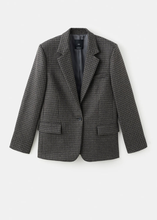 Wool check blazer