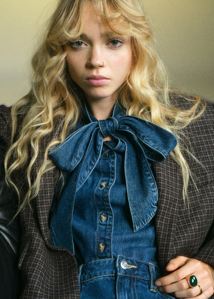 Wool check blazer