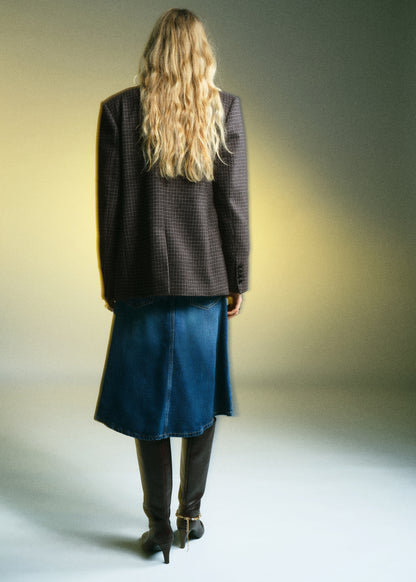 Wool check blazer