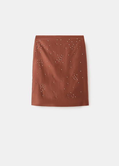 Midi-skirt with rhinestones