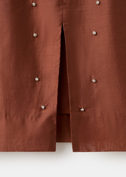 Midi-skirt with rhinestones