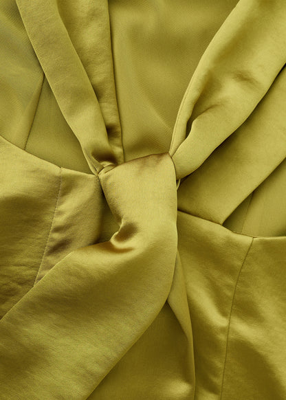 Open-back satin-effect dress