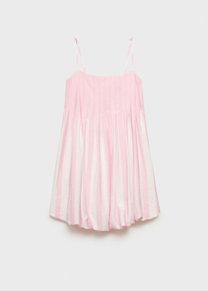 Short striped balloon effect dress